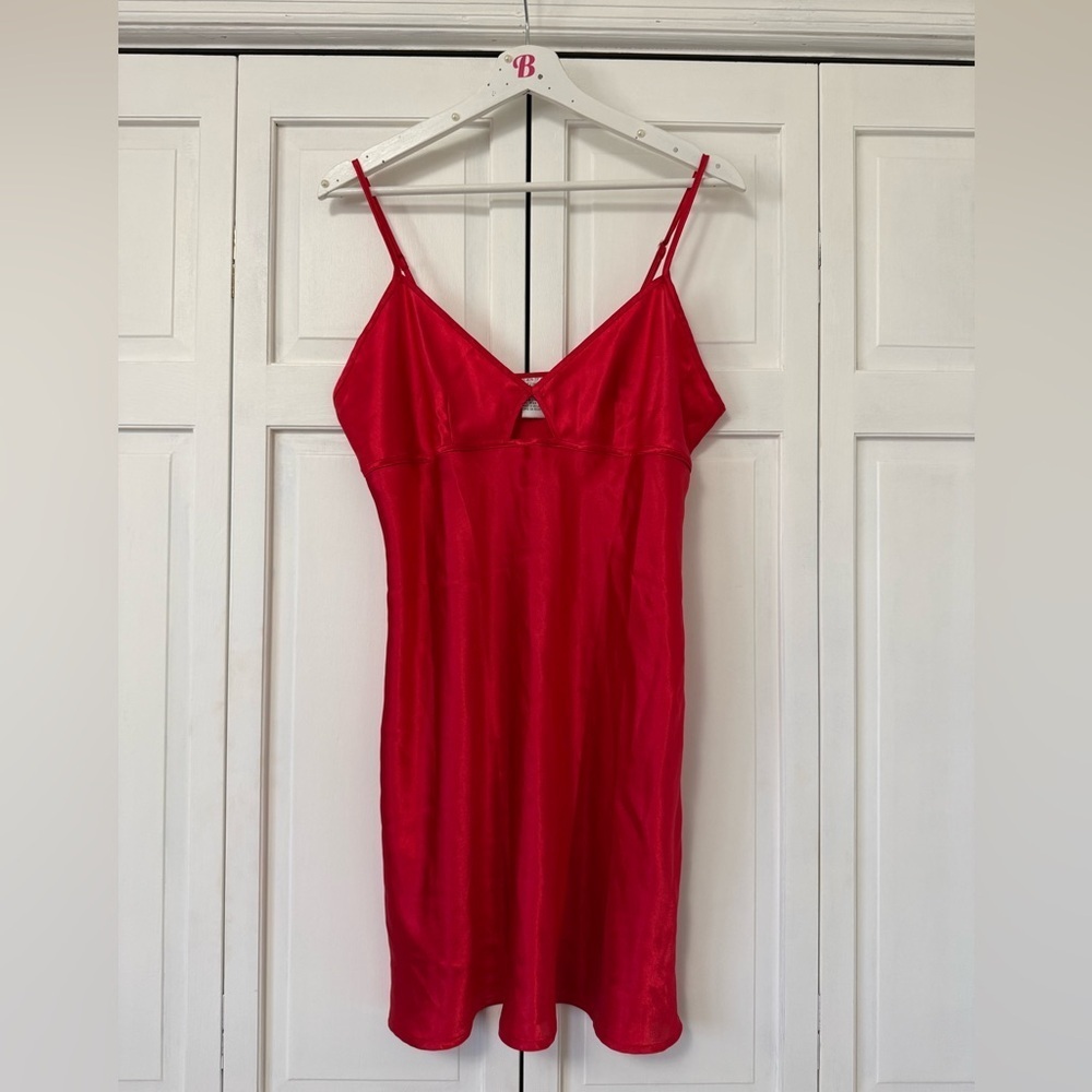 Vintage Morgan Taylor Red Spaghetti Strap Slip Dress Lingerie Inspired Medium